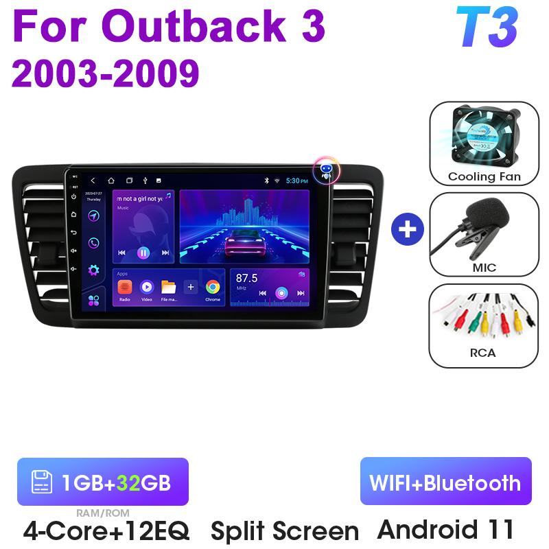 2 Din Android 12 Car Radio For Subaru Outback 3 Legacy 4 2003 - 2009 Multimedia Video Player GPS 4G Carplay Auto Stereo DVD QLED