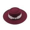European and American fashion autumn and winter woolen top hat women, British retro temperament big-brimmed jazz hat women's concave felt hat