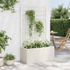 Vidaxl Garden Planter With Trellis, White, 80X36X140 Cm, Pp