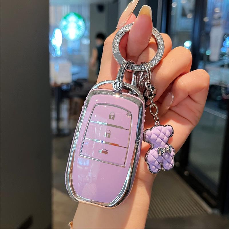 Toyota Car Key Case for Avalon, Camry, Highlander, Corolla, RAV4, IZOA, CHR - Cartoon Design for Men and Women