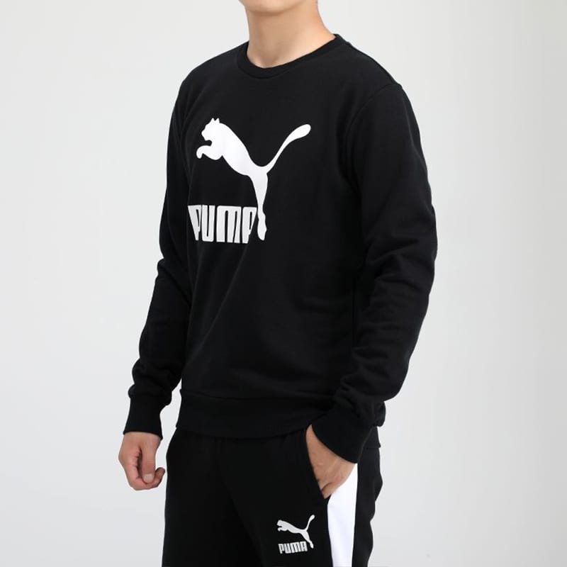 PUMA CLASSICS Sweatshirts Men's Black Crew Neck Moderate Regular 599296-01