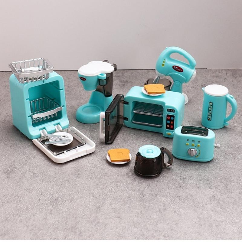 11Pcs Miniature Dollhouses Kitchen Appliances Set Realistic ABS Toy Accessories For Kids Pretend Play