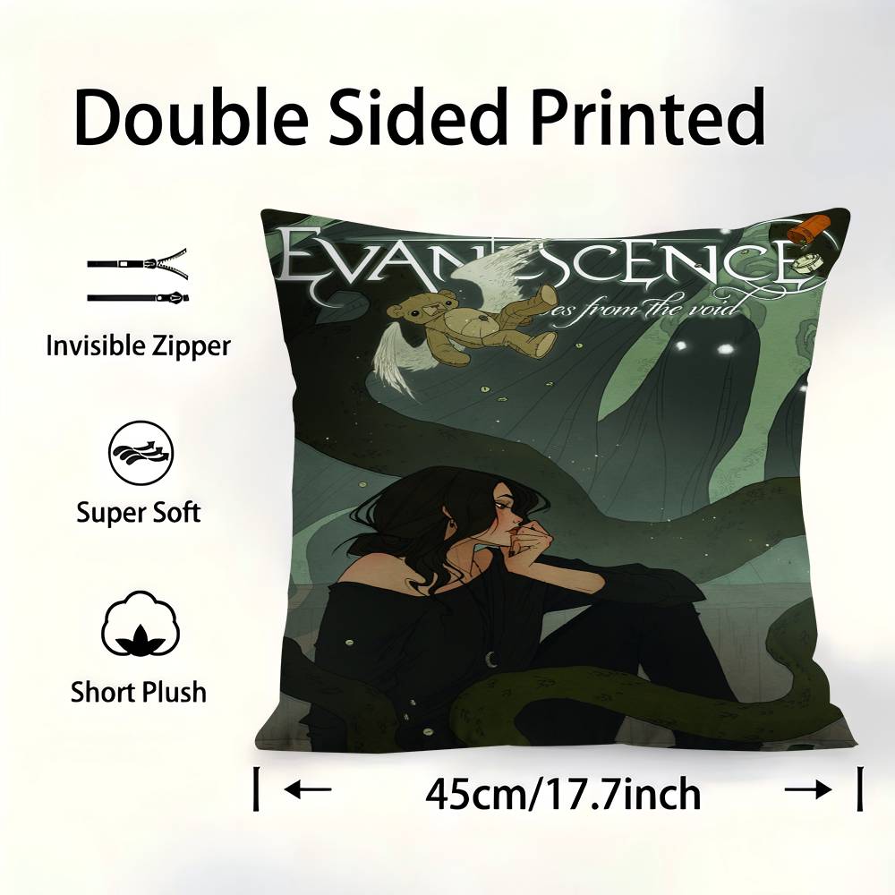 Evanescence Rock Bands Cushion Cover Car Throw Pillow Case For Sofa Car Christmas Gift