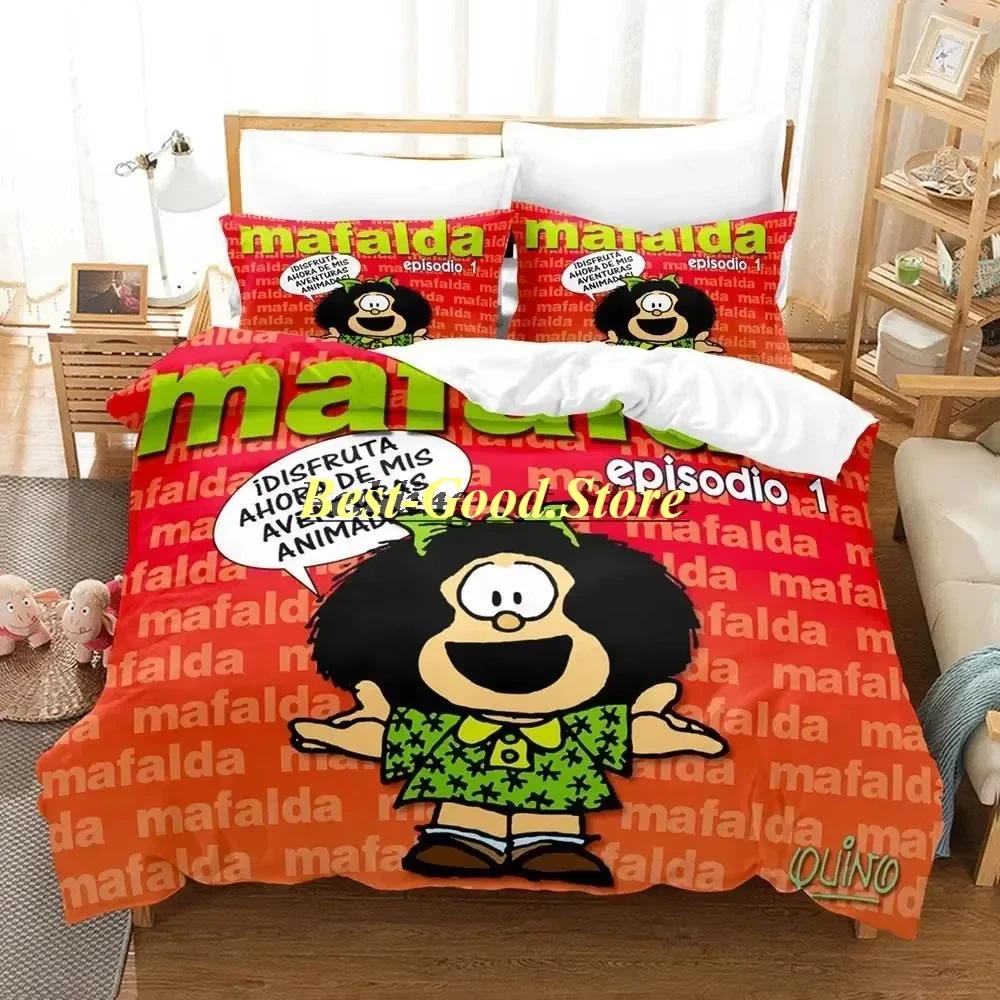 Cute Girl Mafalda Bedding Set Duvet Cover Full Queen King Size Pillowcase Bed Printed Bed Set For Aldult Kid Bedroom Single Twin