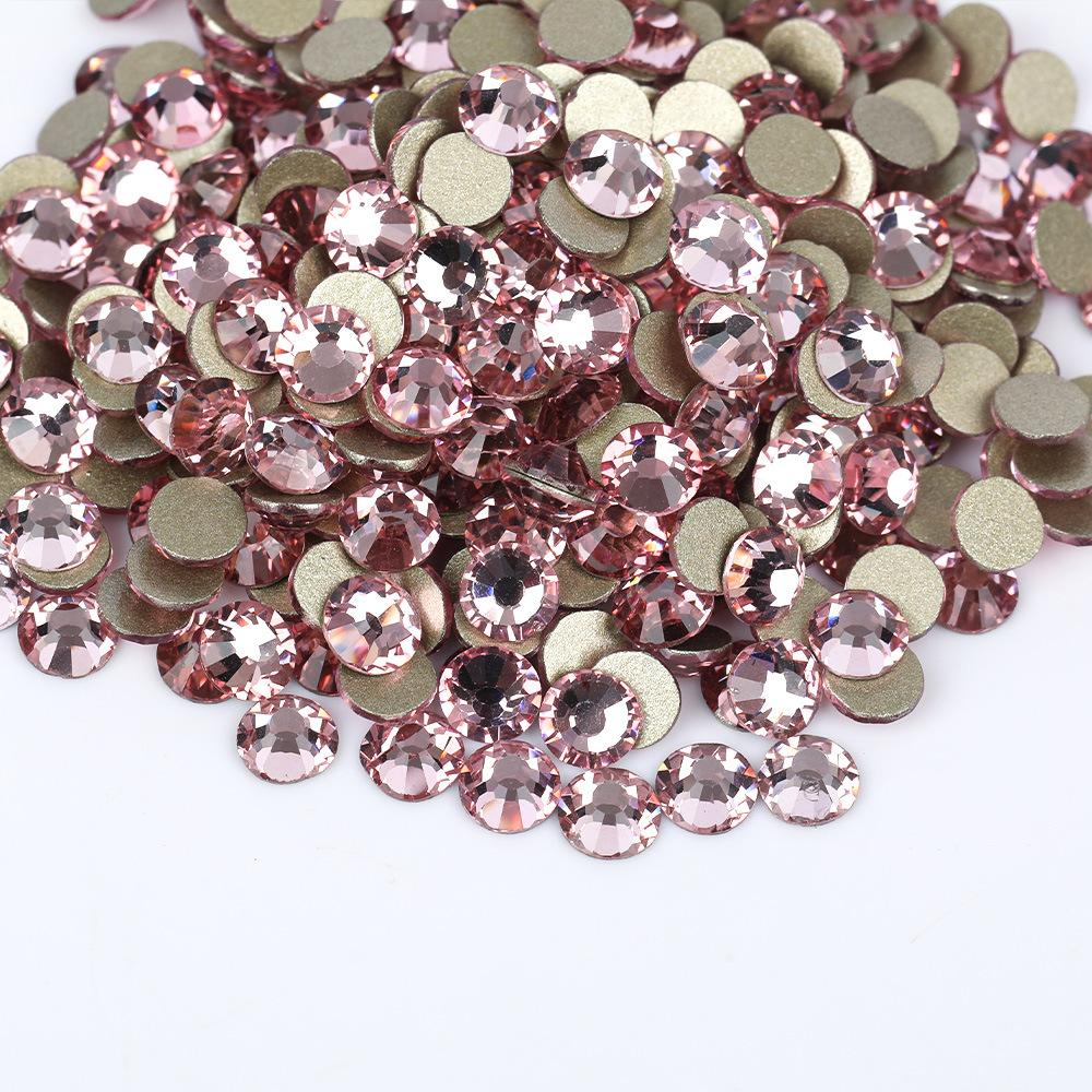 Weichen, Gold Bottom Glass Flat Bottom Diamond Nail Drill, Decorative Mobile Phone Case Diy Nail Accessories Rhinestone Jewelry