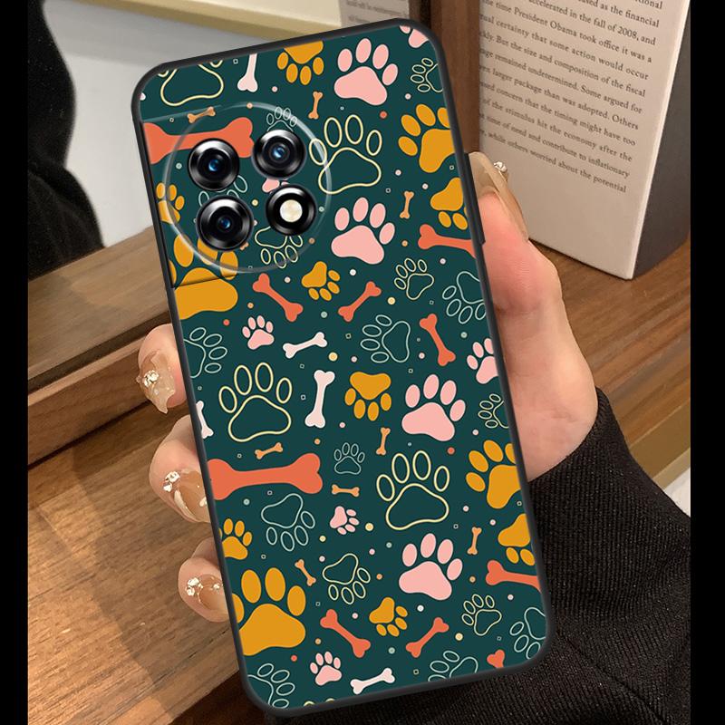 Dog Paw Case For OnePlus 15 13 12 11 10 15R 13R 12R 10T 13T OnePlus Nord 5 CE 4 3 Lite N20 N30 Cover