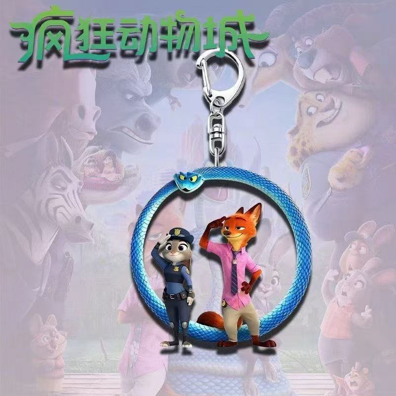 Portachiavi Creativo Carino del Film Zootopia Ornaments in Acrilico Cartone Animato Anime Decorazione per Borse alla Moda Regali per Coppie Amici