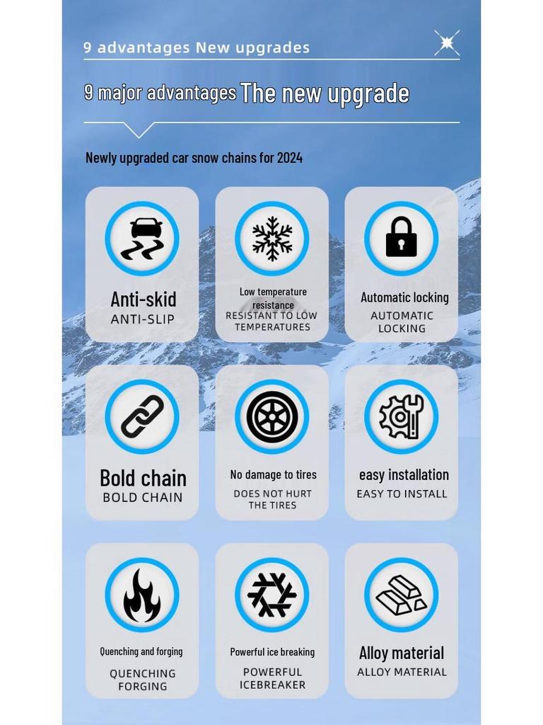Lynk & Co 06 Anti-Skid Snow Chains - No Jack Needed, Tire-Friendly, Ideal for Snow and Off-Road SUVs.