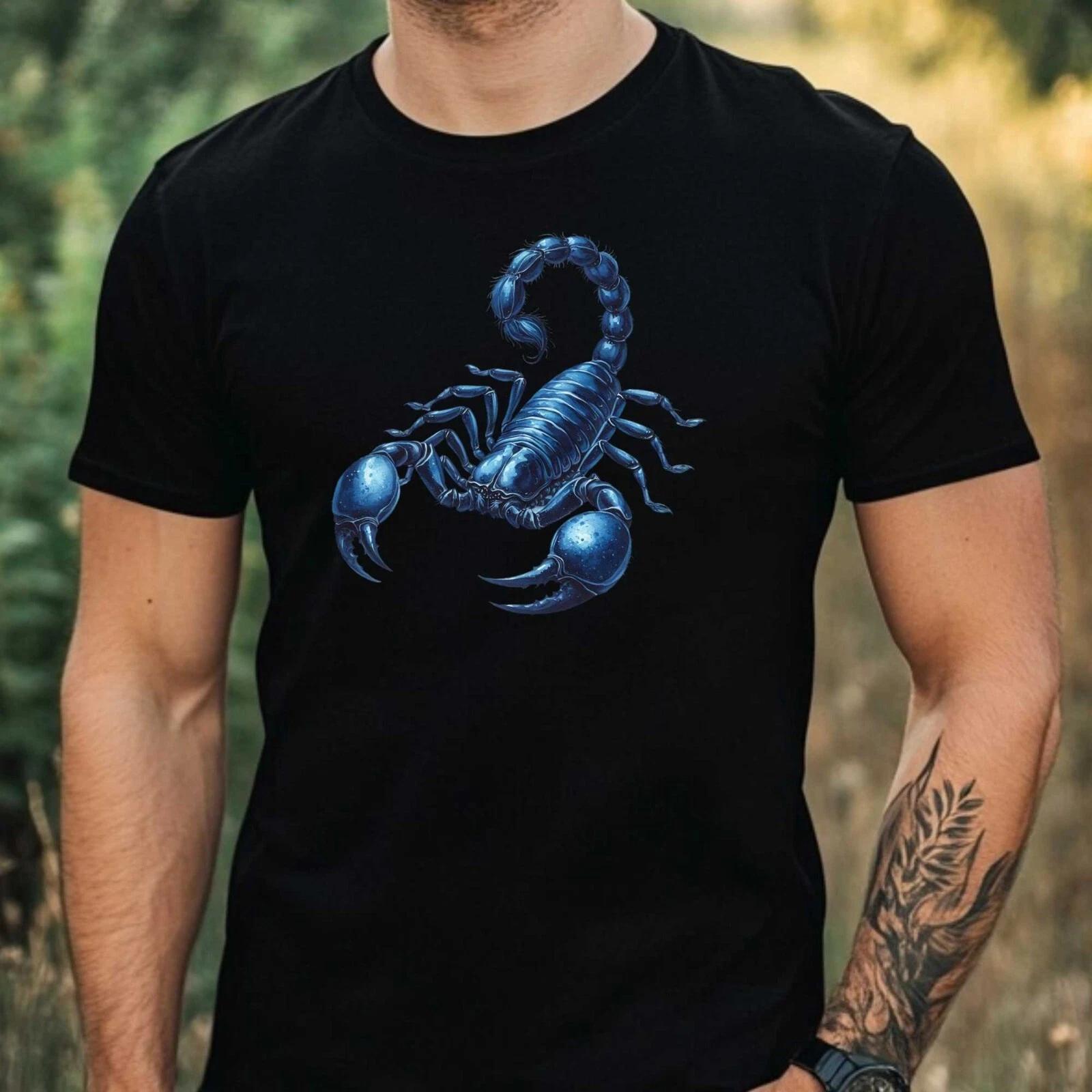 Men s T-Shirt Scorpion Motif Cotton Size XS to 5XL XXL