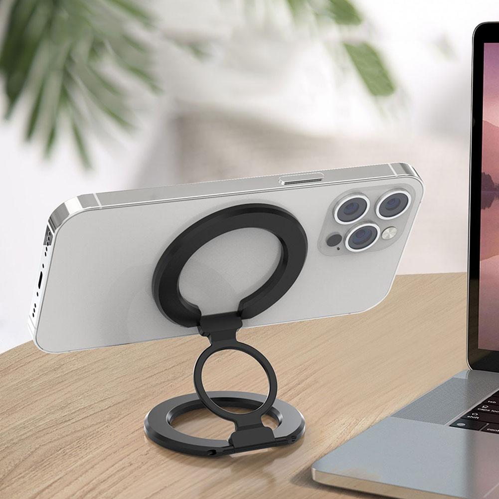 Foldable Magnetic Phone Holder 360 Rotation Kickstand Magnet Grip Ring for iPhone 15 14 Xiaomi Phone Stand