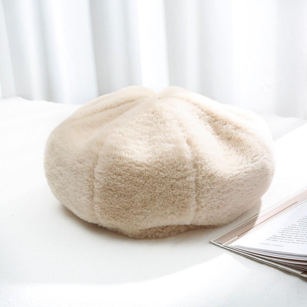 Plush Painter Caps Keep Warm Octagonal Hat Vintage Women Berets  Winter