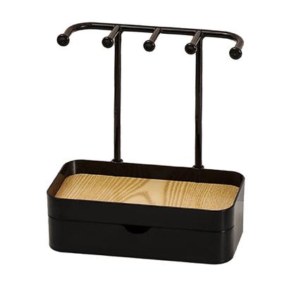 Jewelry Organizer Double Layer Jewelry Drawer Storage Display Rack for Necklaces Bracelet Earring Ring Black