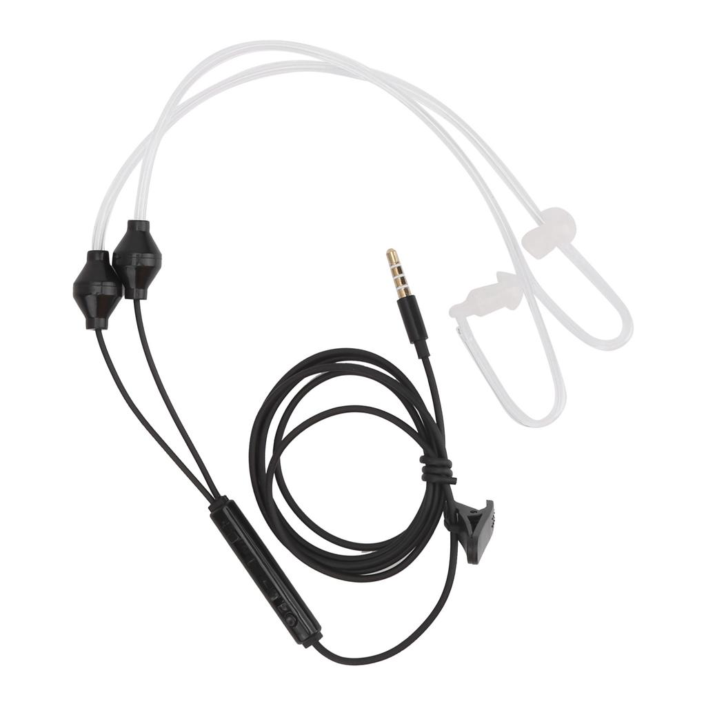 Air Tube Earphone Earbuds Wired Headphones W HandFree Microphone for Samsung 3.5mm Jack(Noir )