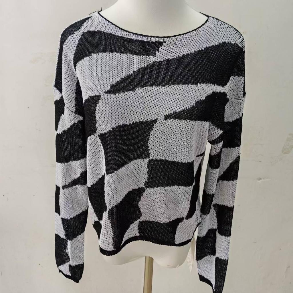2025 Summer Dong Jie Knit Cardigan: Loose, Lightweight, Hollow Design with Long Sleeves