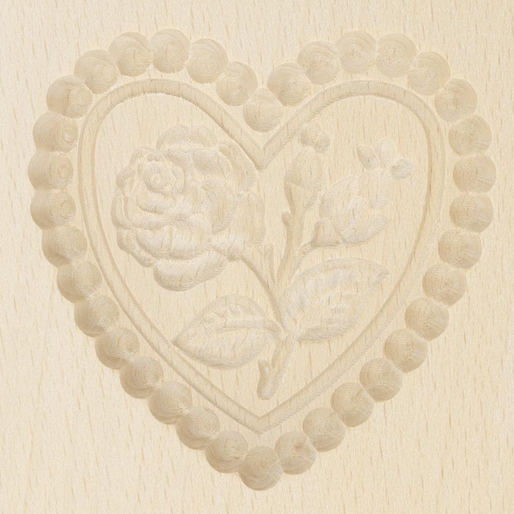 Natural Beech Wood Wooden Cookie Mold Fruit Tree Roses Heart Rose Bunny Flower Biscuit Mould Smooth Surface Rounded Edges