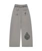 Aejeuyua Sweatpants mit Gürtel und Used-Look Dunkelgrau
