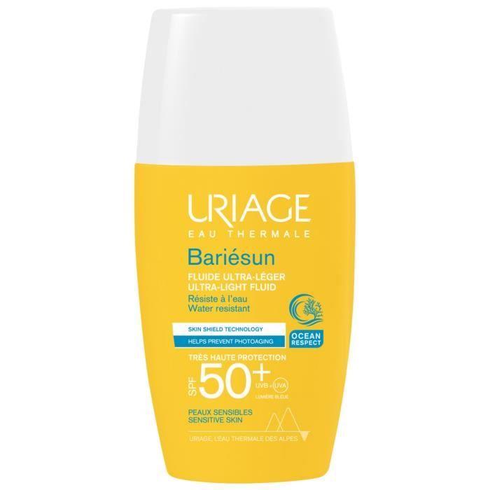Crème solaire - URIAGE - Bariésun Fluide Ultra-Léger SPF50+ - Hypoallergénique - Texture Fluide - Protection UV