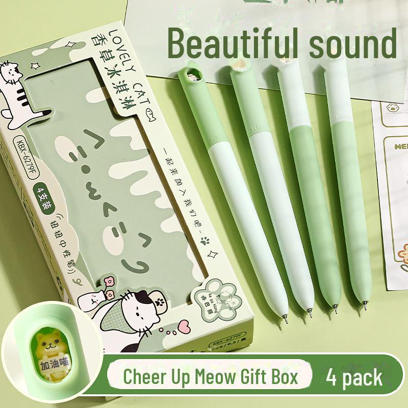 "Capybara Twist Gel Pen: High-Value, Low Gravity Black Quick-Dry Brush & Rotating Core Pen"