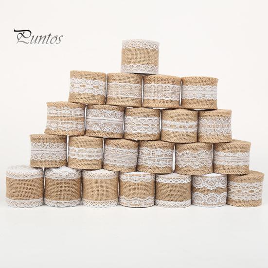 Ręcznie robiona retro przezroczysta tekstura juta koronkowa rolka naturalna biała koronkowa jutowa rolka płótna artykuły domowe