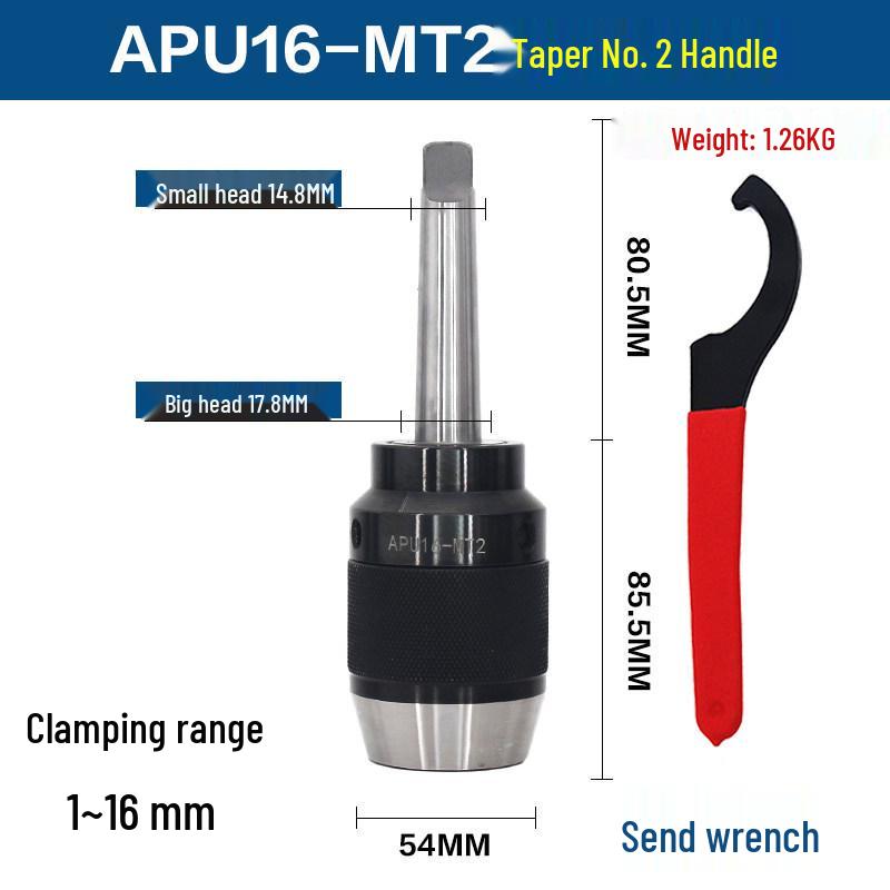 Self-Locking Tapered Tailstock Drill Chuck for CNC Lathe & Milling Machine