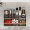 Wall Mounted Kitchen Storage Rack 3 Grids Onion Storage Wire Basket  for Garlic