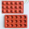 15 Holes Half Ball Sphere Round Silicone Mold 3D Brownie Pudding Mousse Chocolate Dessert Diy Baking Cake Decoration Tool