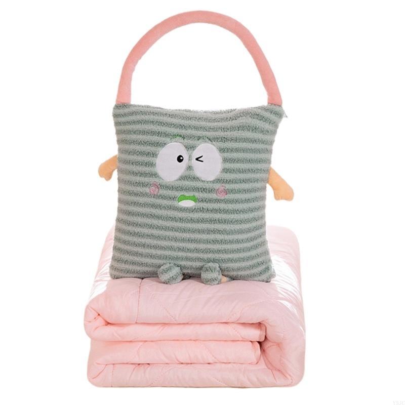 Y5JC Functional Pillow to Blanket Plush Cushion for Daily Use in Offices and Homes