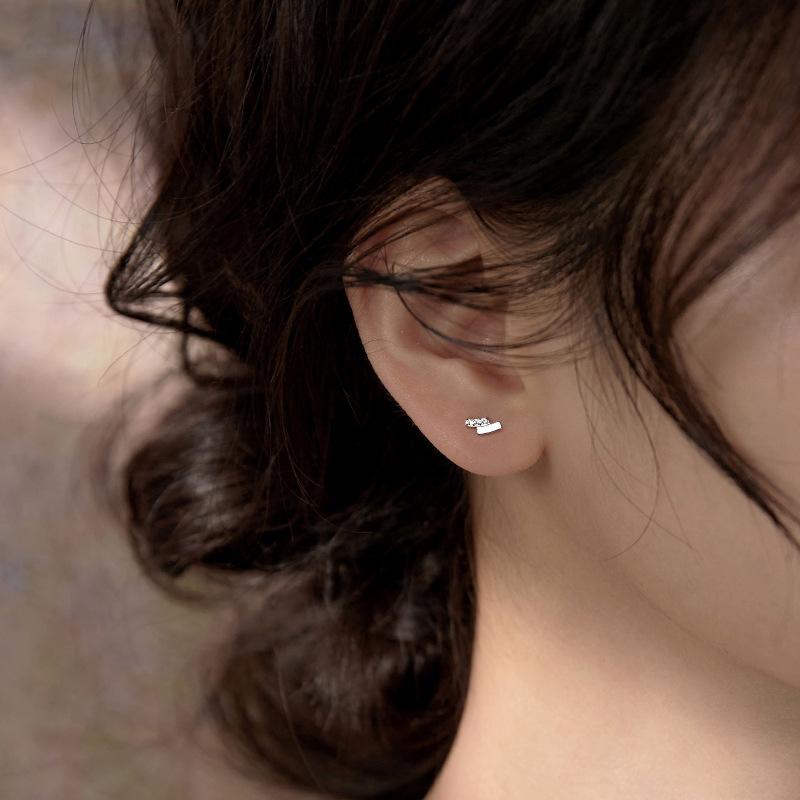 Color Geometric Square Splicing Zircon Earrings For Women Men Simple Temperament Jewelry Gifts Wholesale