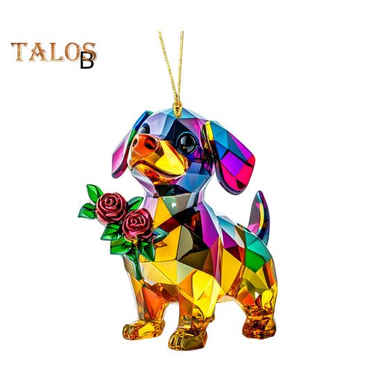 1/2Pcs Automobile Pendants with Lanyard Easy To Hang Colorful Crystal Design Sparkling Acrylic Ornaments Hedgehog Dog Pendants