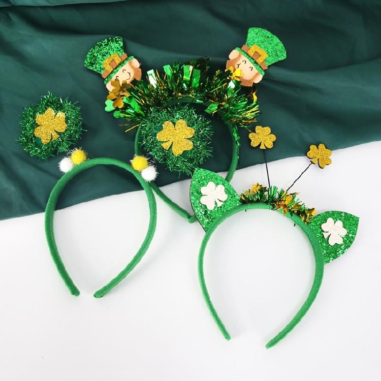 Festival Saç Bandı Payetli Saç Halka StPatricks Yonca Saç Bandı Parti Aksesuarları