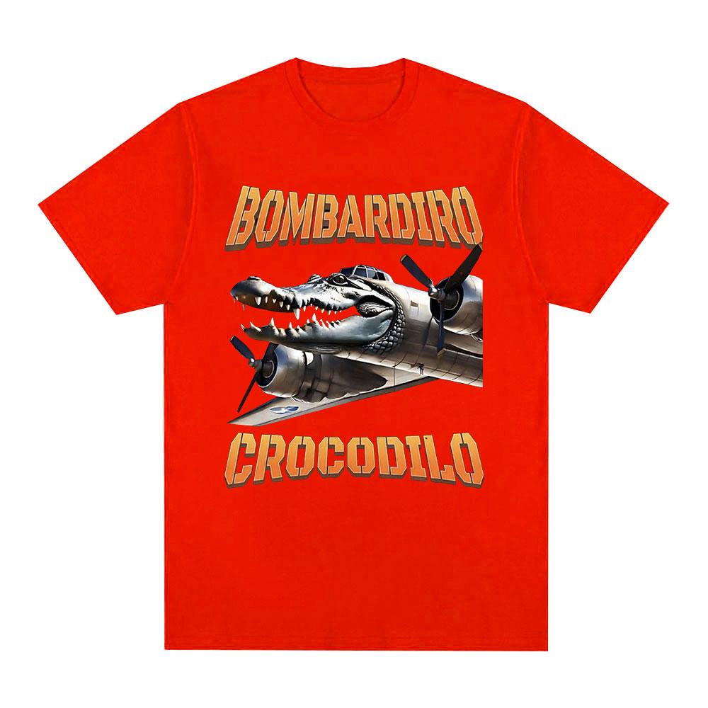 Bombardiro Crocodilo Crocodile Plane Bomber Funny Humor T-shirt Men's Women Casual Cotton Short Sleeve T Shirts Comfort T-shirts