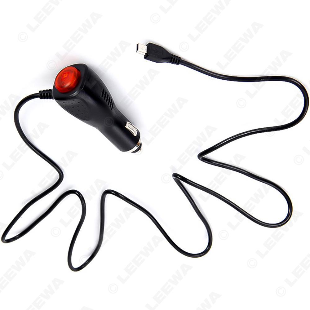 1.2m Car GPS Charger: 12V/24V/48V To 5V, Mini USB with Switch