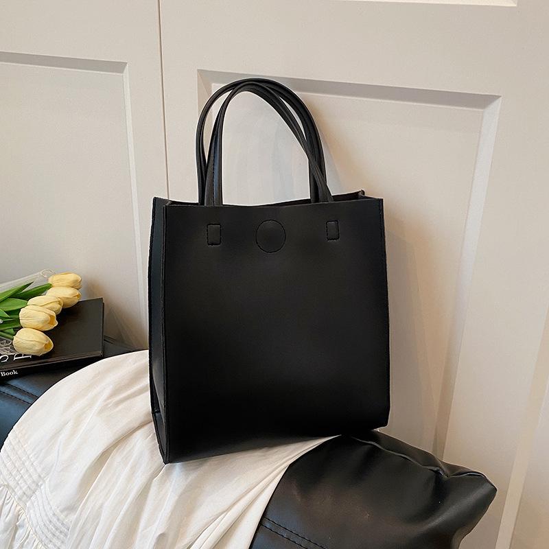 Simple handbag popular casual solid color tote bag summer new trend fashion large capacity handbag