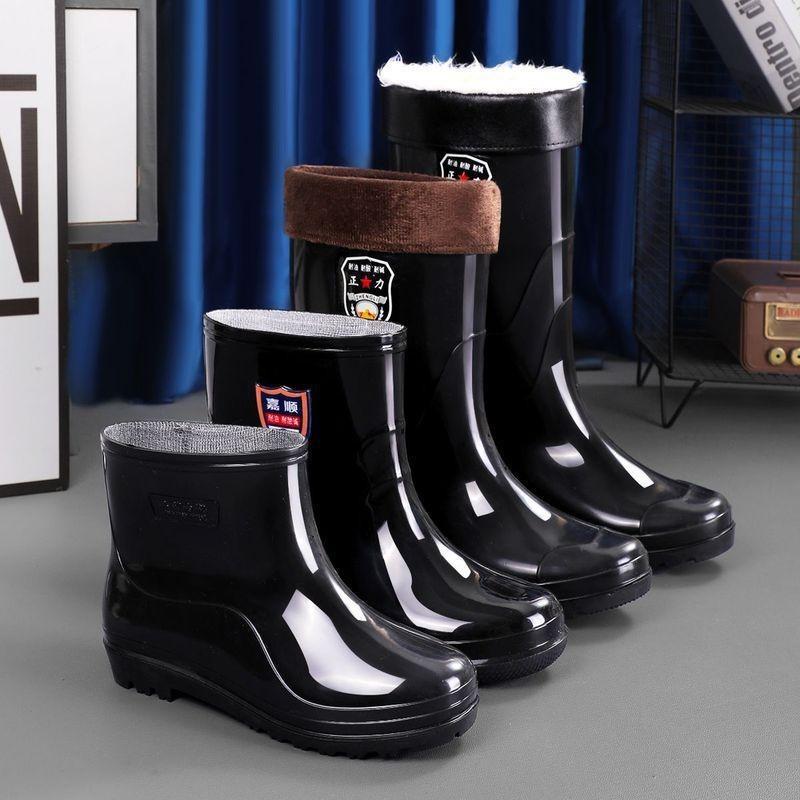 Rain shoes oil-resistant wear-resistant tall tube fashionable deodorant waterproof thickened lightweight water anti-fouling rain shoes keep warm