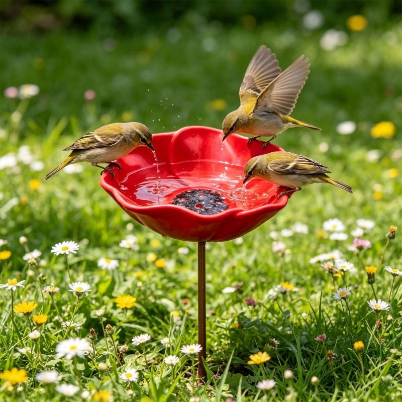 Distinctive metal flower garden decoration Offering Refreshment Space For Backyard Animals