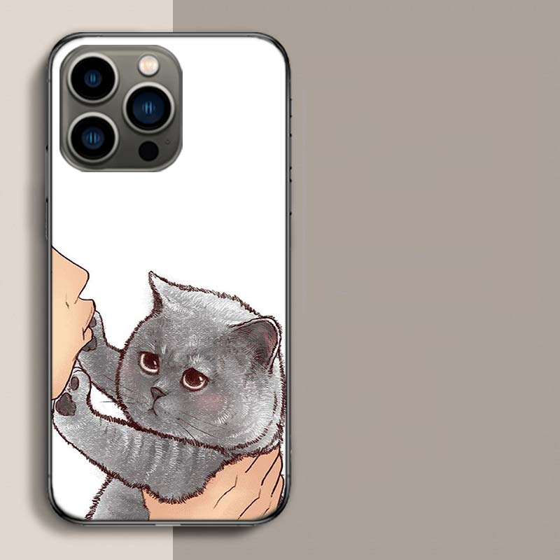 Kiss Cat Cute Kitten Cartoon Phone Case For Apple Iphone 16E 16 17 Pro Max Air 15 Pro 14 Plus 12 13 Mini Cover Cute Fund