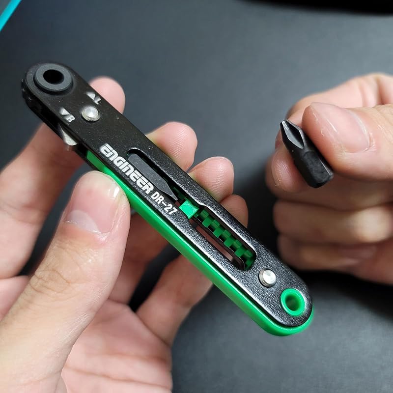 ENGINEER Ultra-thin Ratchet Screwdriver, Slim Design, DR-27