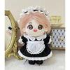 niannyyhouse 20cm Plush Clothes Maid Outfit Headgear Dress Apron Doll Clothes Cotton Doll Accessories Dress Up (black)