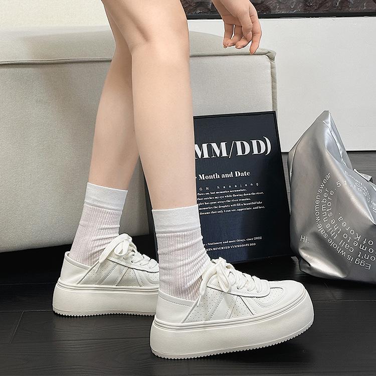 

thick-soled leather little white shoes women s new versatile two wear breathable and comfortable cowhide casual board shoes 40