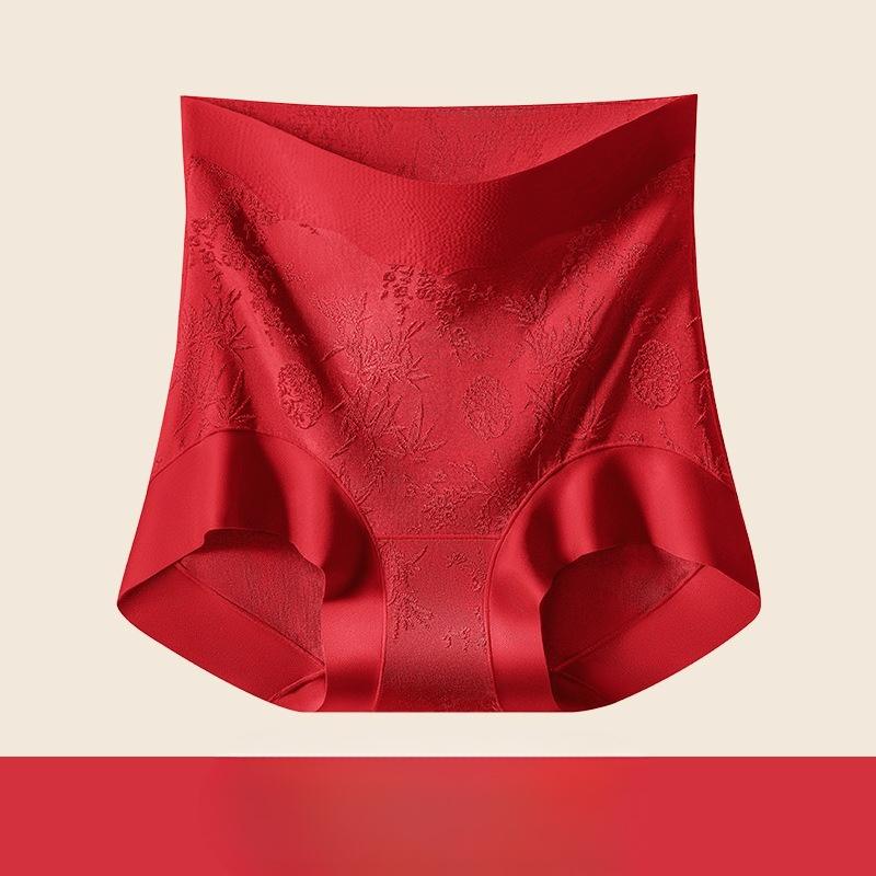 Women's Autumn and Winter Relief Antibacterial High Waist Belly Lift Hips No Scratch Breathable Naked Briefs