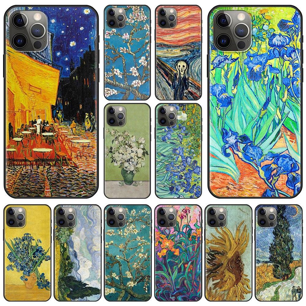 

Чехол для телефона для смартфона Apple iPhone 14 11 13 12 Pro Max Mini X XS XR 6 6S 7 8 Plus Coque Van Gogh Starry Sky Art