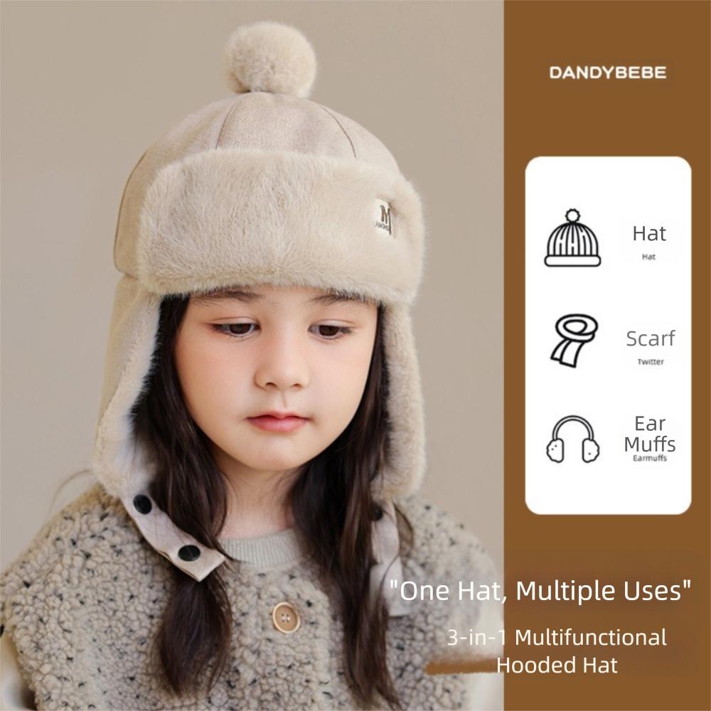 Windproof Plush Children Hat Cold Proof Pullover Hat Fashion Ear Protection Hat  Winter