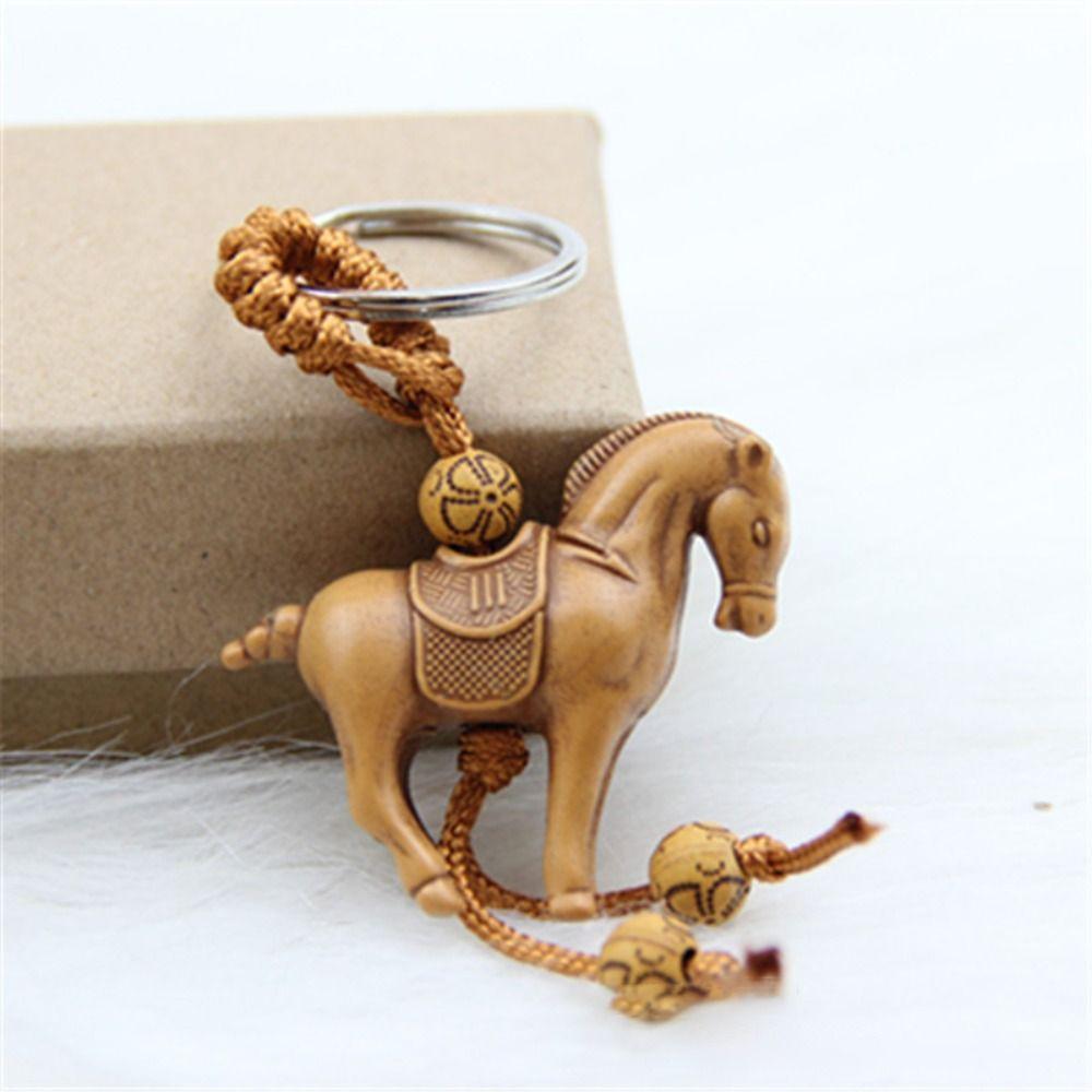 

Universally Charm Key Chain Imitation Wooden Carving Keyring Cute Bag Pendant Gift Turtle