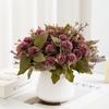 1PC Vintage-style artificial ball chrysanthemum bouquet; table centerpiece; faux flowers for living room; home decor; party decoration.