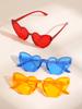 3PCS Dopaamine Heart Frame Fashion Glasses Suitable for Daily Wear Driving Photography Parties