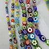 Millefiori Flower Glass Beads - Round Flat Beads for DIY Jewelry Making