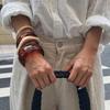 European & American Geometric Gradient Acrylic Wide Bracelet with High-End Resin Texture