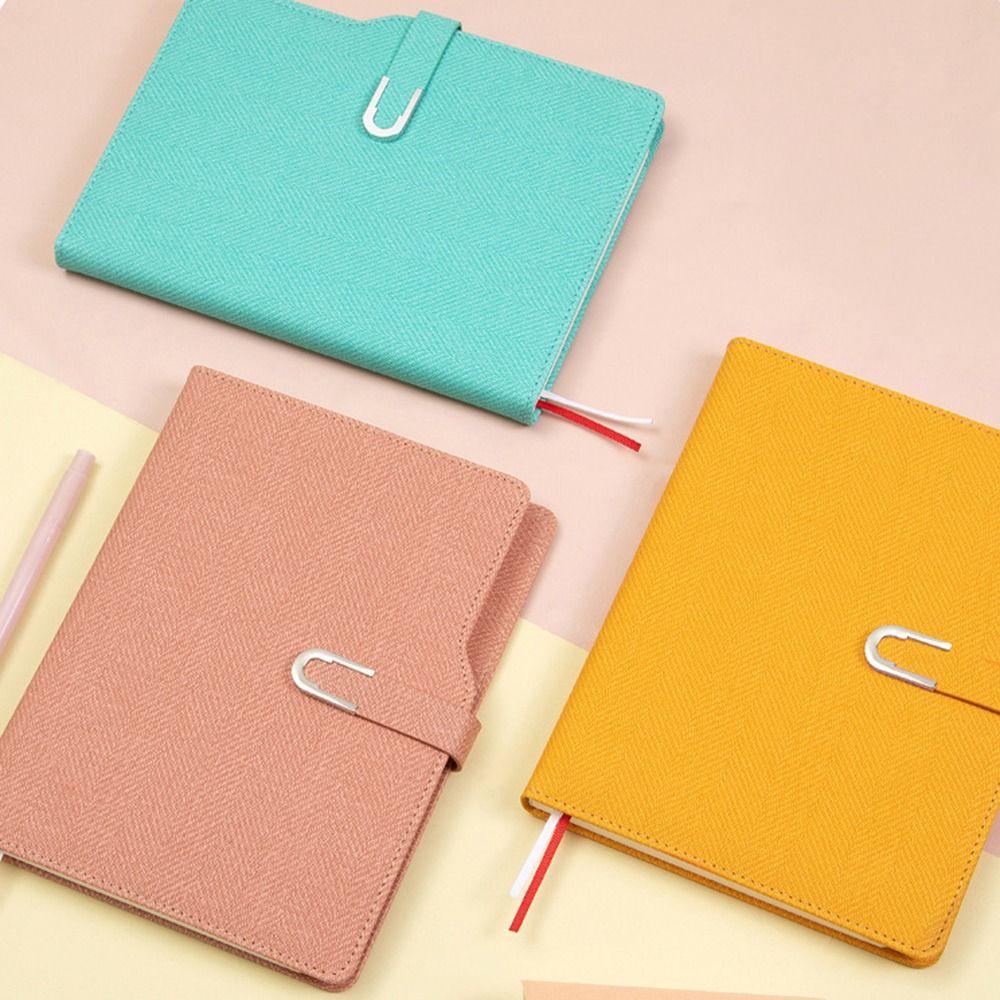 U-Shaped Magnetic Buckle A5 Notepad PU Leather Cover Students Notebook  Gift for Friends