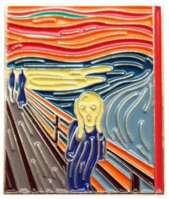 Munch's The Scream Pin Badge, Featuring Famous Paintings and Masterpieces, Alloy, 2.5cm X 3cm