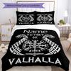3pcs Custom Name Viking Bedding Set Duvet Cover Closure Includes 1 Duvet Cover & 2 Pillowcases, Soft and Comfortable for All Seasons.